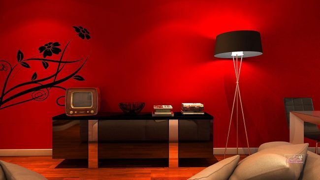 غرف معيشة باللون الاحمر والاسود,Living rooms in red and black قصر الديكور