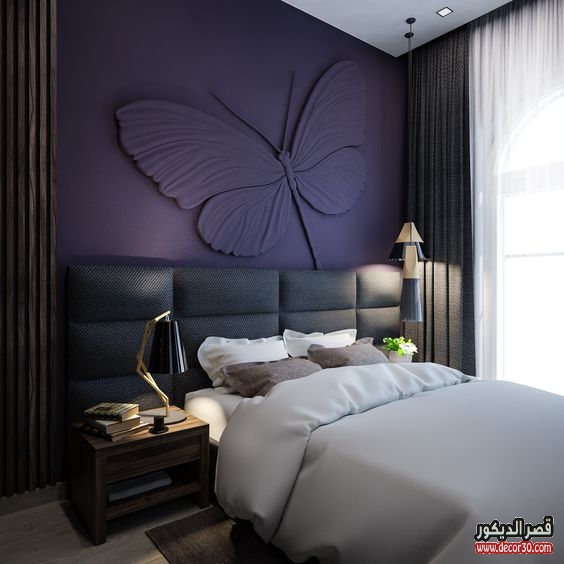 دهانات غرف نوم الوان الحوائط الحديثة ،Modern bedroom paints قصر الديكور