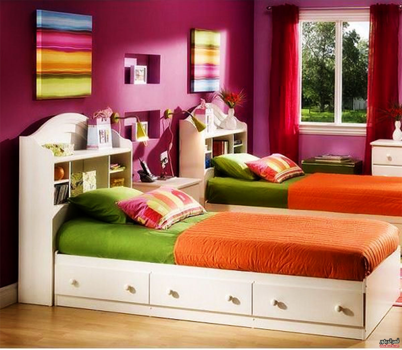 غرف نوم اطفال بسريرين ،Children's twin bedroom قصر الديكور