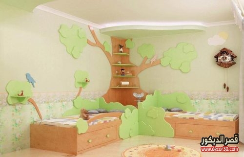 الوان حوائط غرف نوم اطفال بسيطة