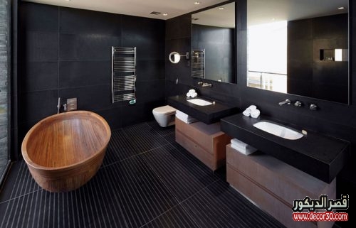 تصميم الحمام باللون الأسود