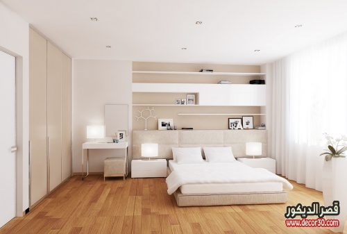 Modern White and Cream Interior Design of Bedroom