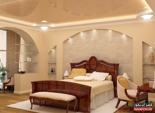 ديكورات جبس اسقف غرف نوم أفكار 2020 Gypsum Bedroom Decor قصر الديكور