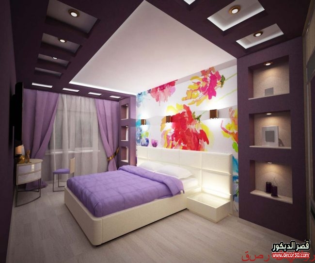 ديكورات جبس اسقف غرف نوم أفكار 2020 Gypsum Bedroom Decor قصر الديكور