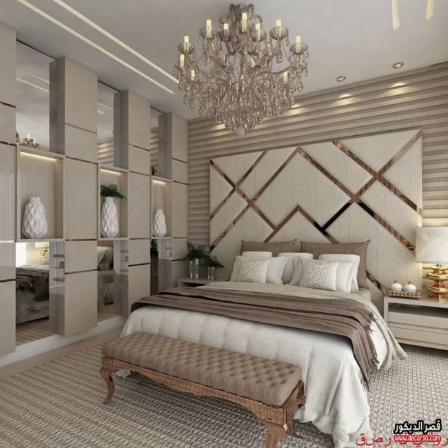 ديكورات غرف النوم الرئيسية The main bedroom decorations قصر الديكور