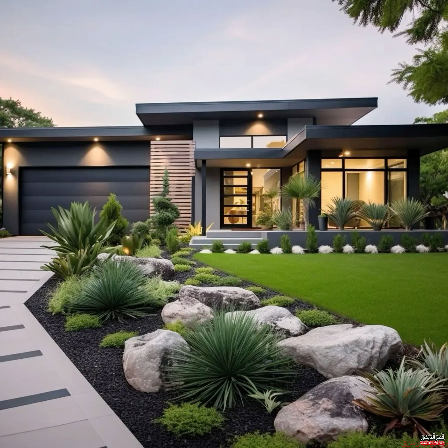 خطوات تصميم حديقة منزل بأقل التكاليف 60 فكرة جديدة 16 تنسيق الاحواش